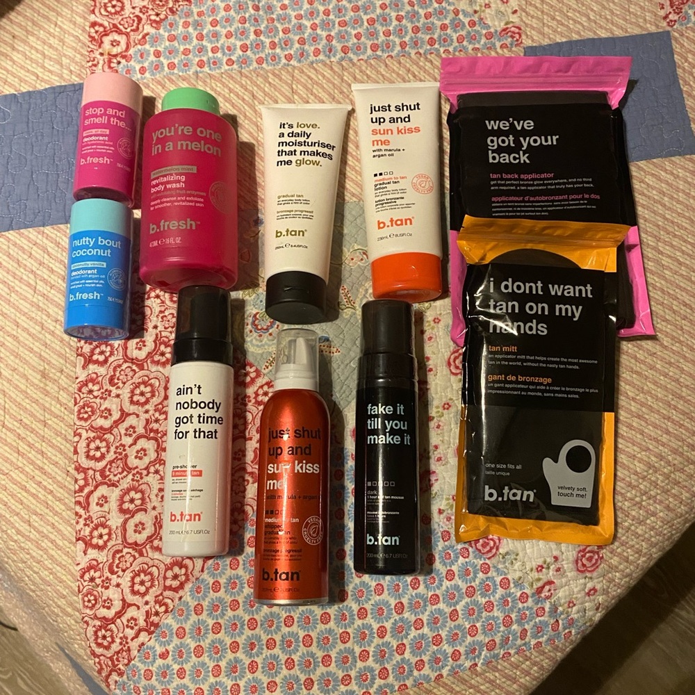 Brand New b. Tan tanning products, deo, body wash and accessories